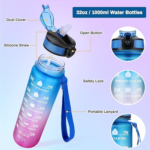 1 LTR Motivational Water Bottle