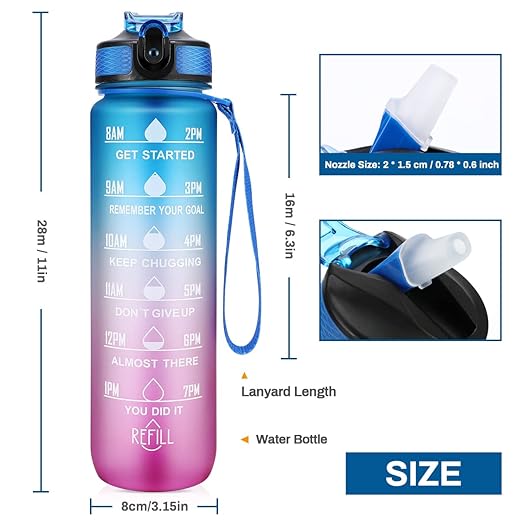 1 LTR Motivational Water Bottle