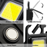 Led Rechargeable Keychain Light | Emergency Flash, Mini Torch Rechargeable, Portable COB Light for Pocket, Camping, Outdoor, Tent with Bottle Opener - Magnet Base - 800 Lumens