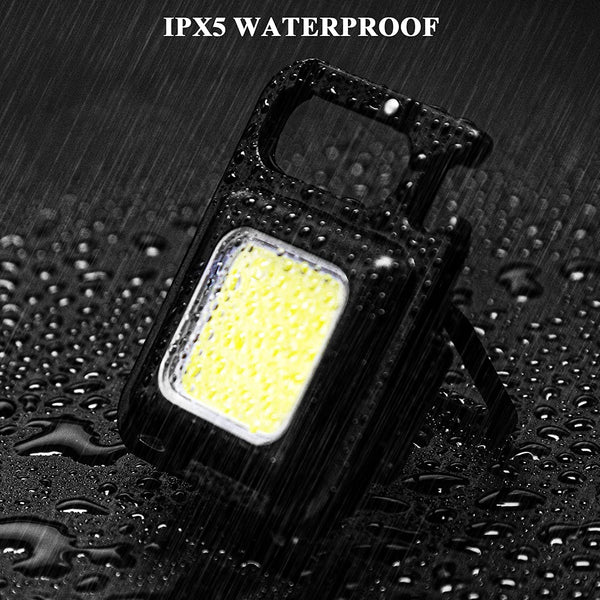 Led Rechargeable Keychain Light | Emergency Flash, Mini Torch Rechargeable, Portable COB Light for Pocket, Camping, Outdoor, Tent with Bottle Opener - Magnet Base - 800 Lumens
