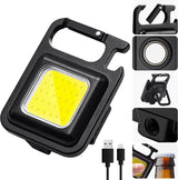 Led Rechargeable Keychain Light | Emergency Flash, Mini Torch Rechargeable, Portable COB Light for Pocket, Camping, Outdoor, Tent with Bottle Opener - Magnet Base - 800 Lumens